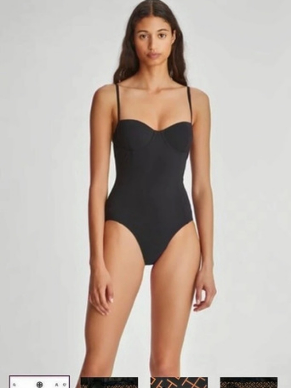 Tory Burch Balconette Swimsuit One-Piece Black Medium